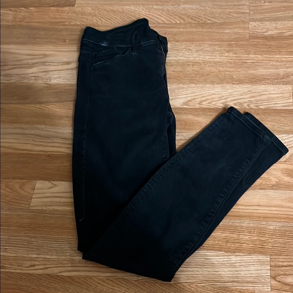 MOTHER Black Skinny Jeans Sleek Fit